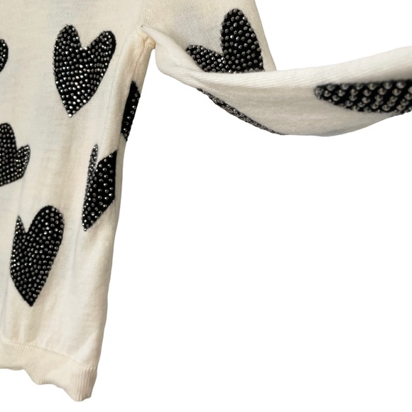 Alice + Olivia | Carey Sequin-Heart Wool Pullover Sweater - Picture 6 of 12